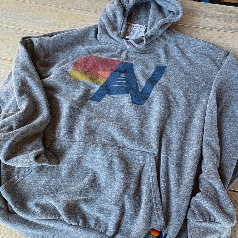 Aviator Nation Gray Logo Hoodie (Unisex XXL)